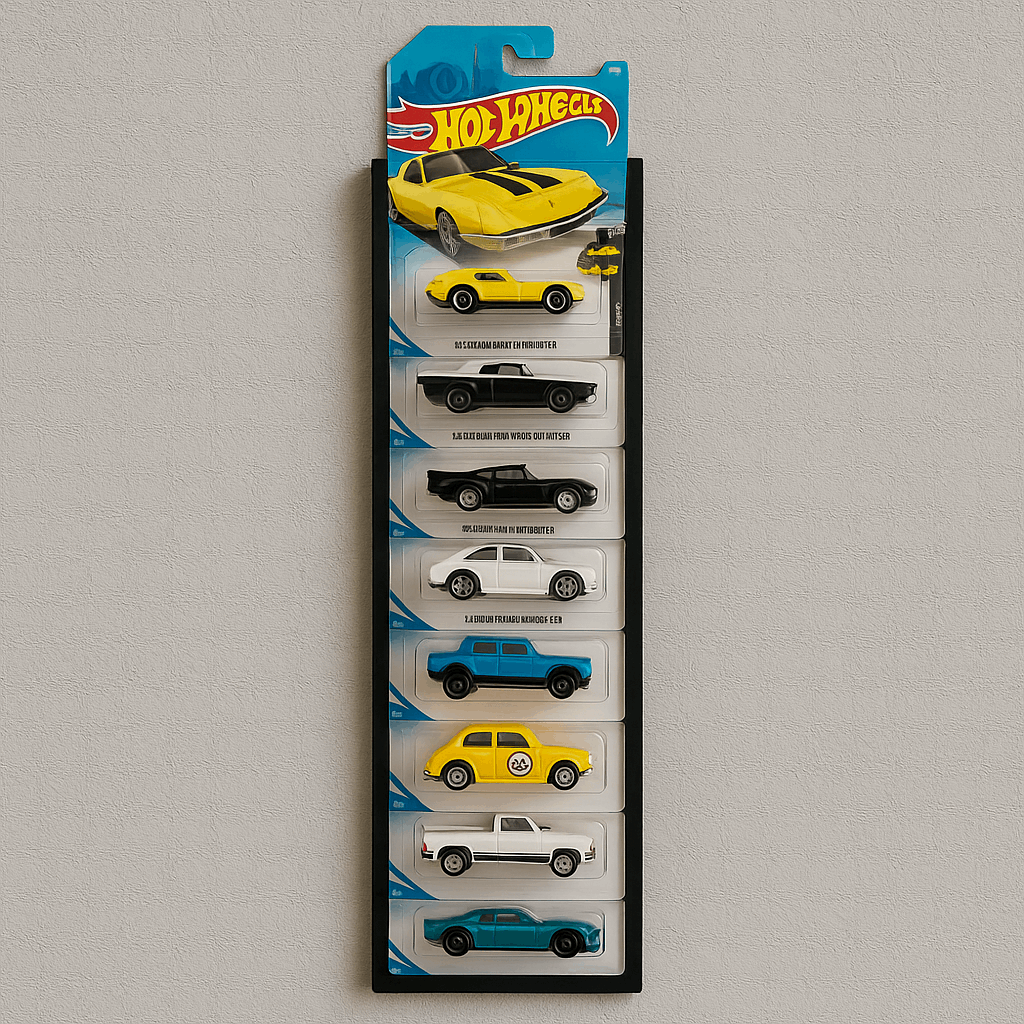 Hot Wheels Wall Display Holder – Vertical Mount Frame for Collectible Cars (Hot Wheels Not Included)