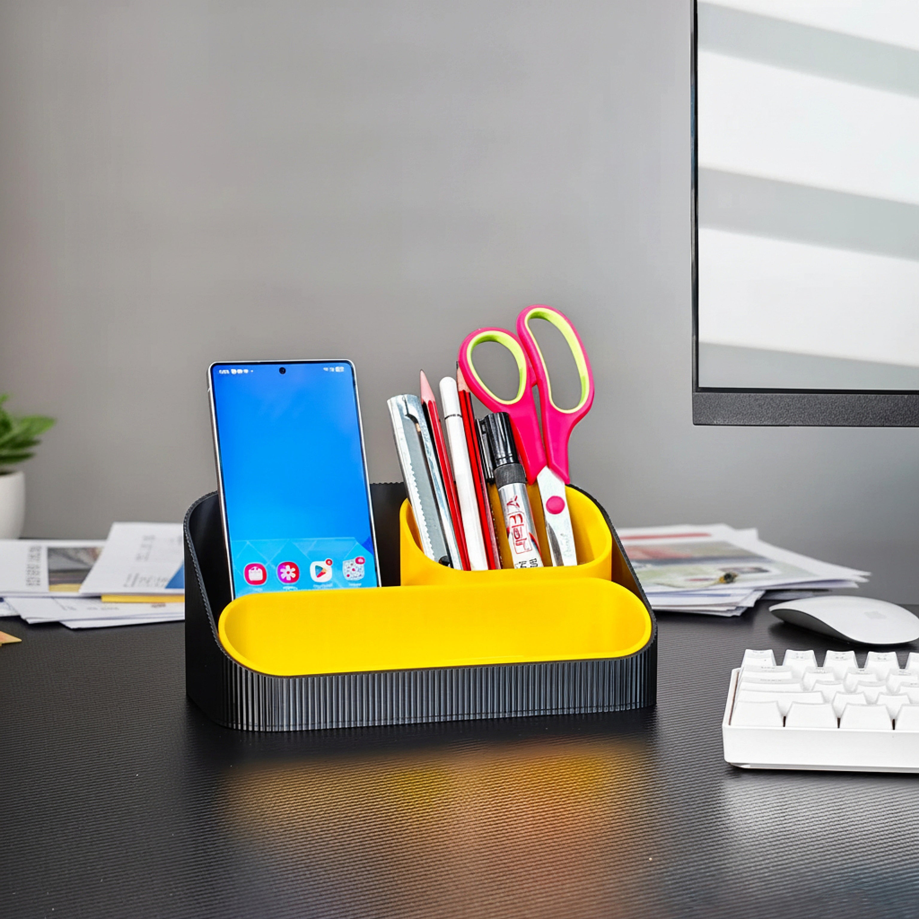 Morfy ModuDesk – Modular Desk Organizer with Phone Stand & Storage Compartments