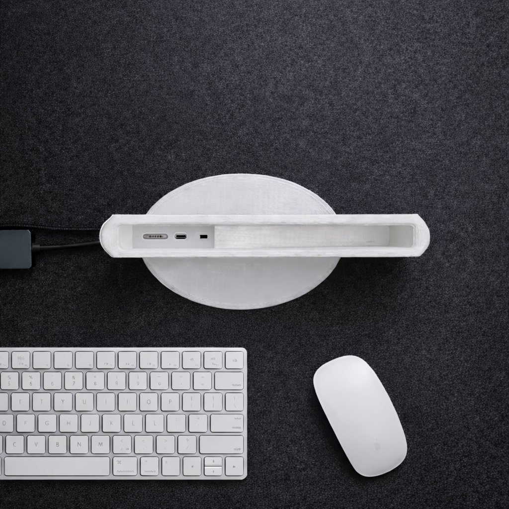 Slide-In MacBook Dock for External Monitor and Desk Setup