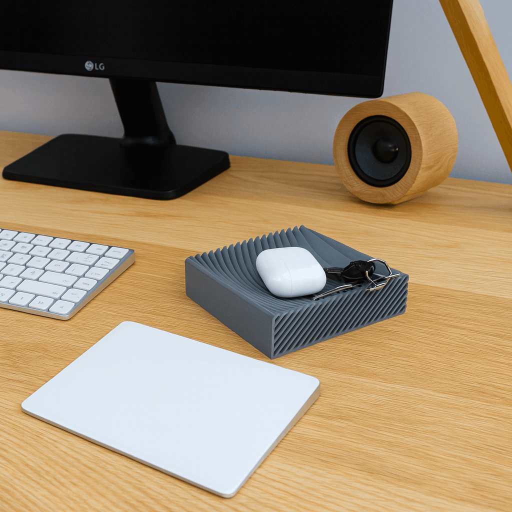 Flexible Wave Bowl | Satisfying Desk Organizer for AirPods, Keys & Accessories