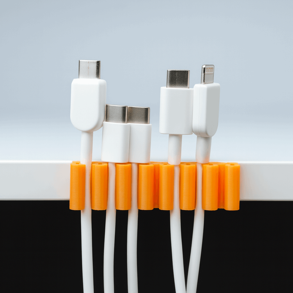 Wave Cable Holder (Pack of 5) – Self-Adhesive Desk Cable Organizer for Charging & USB Cords
