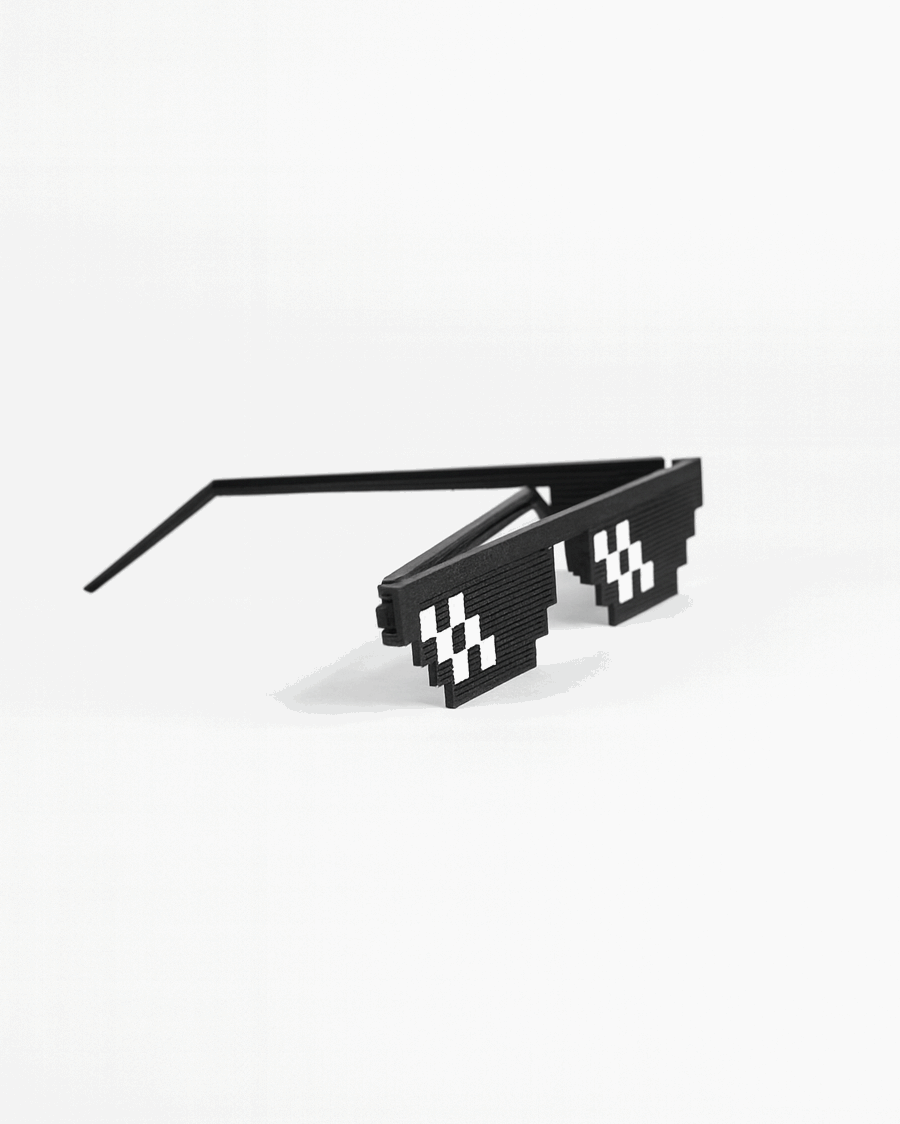 Thug Life Glasses | Pixel Sunglasses Meme Style (See-Through)