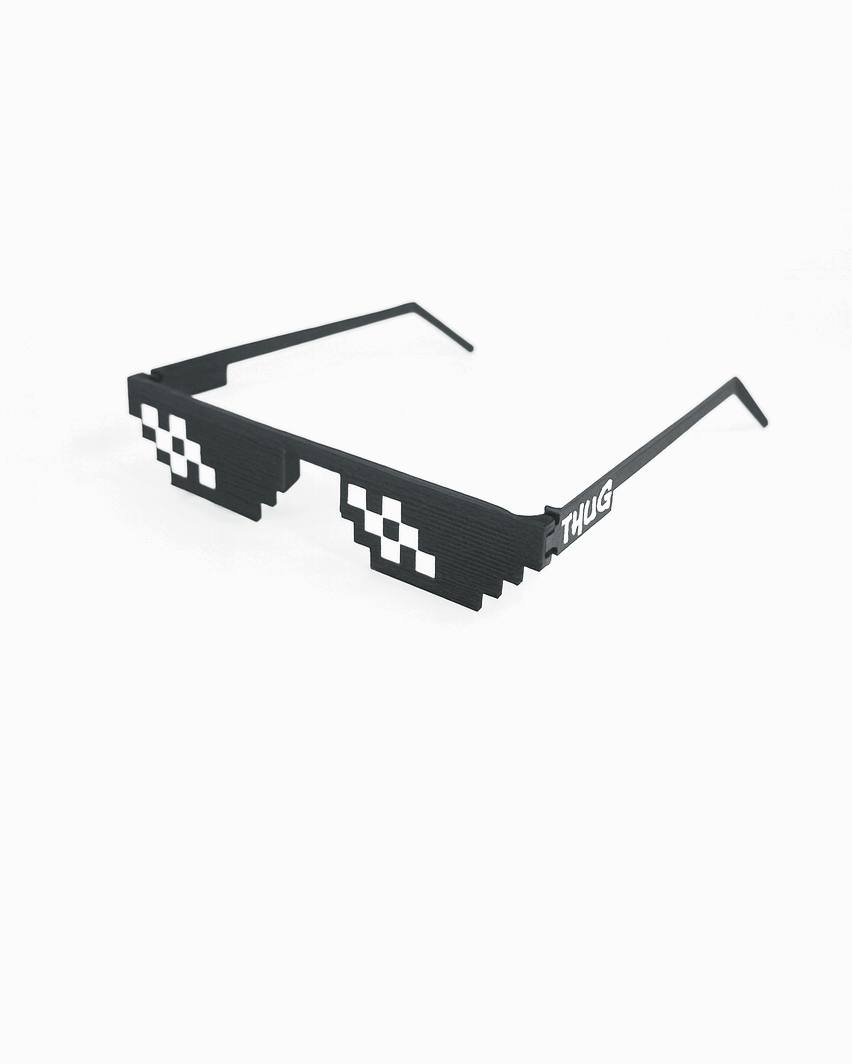 Thug Life Glasses | Pixel Sunglasses Meme Style (See-Through)