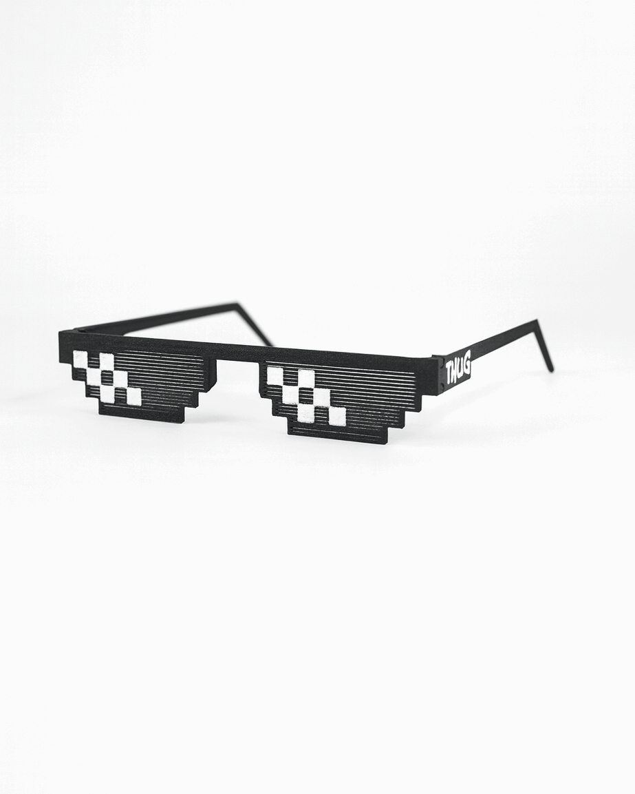Thug Life Glasses | Pixel Sunglasses Meme Style (See-Through)