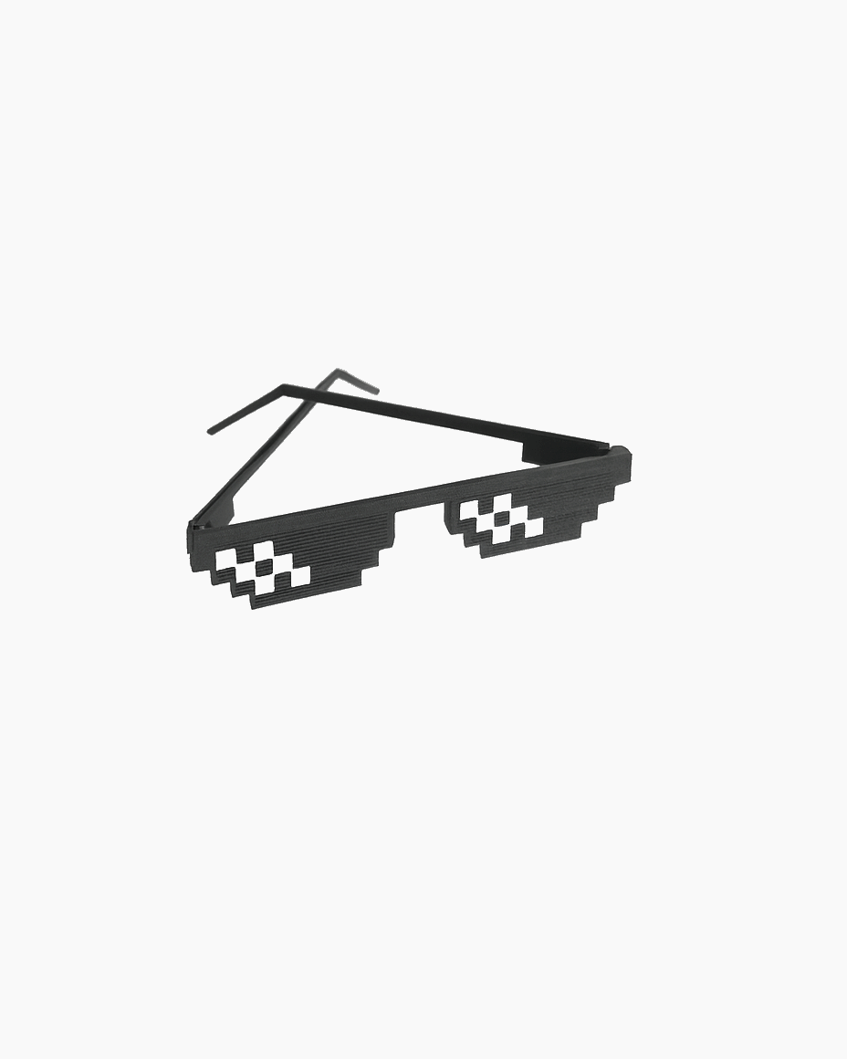 Thug Life Glasses | Pixel Sunglasses Meme Style (See-Through)